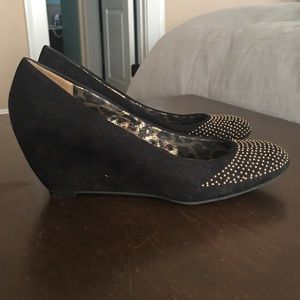 Black wedges, size 7